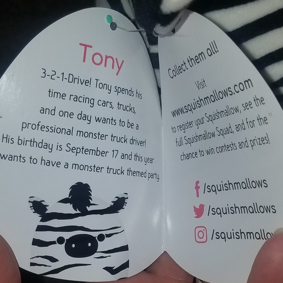 LAST ONE 🌟16 INCH LARGE🌟 Tony Zebra Squishmallow - Picture 5 of 7